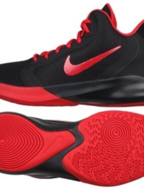 EUC Nike Unisex Precision III Basketball Shoe Black University Red Size 12